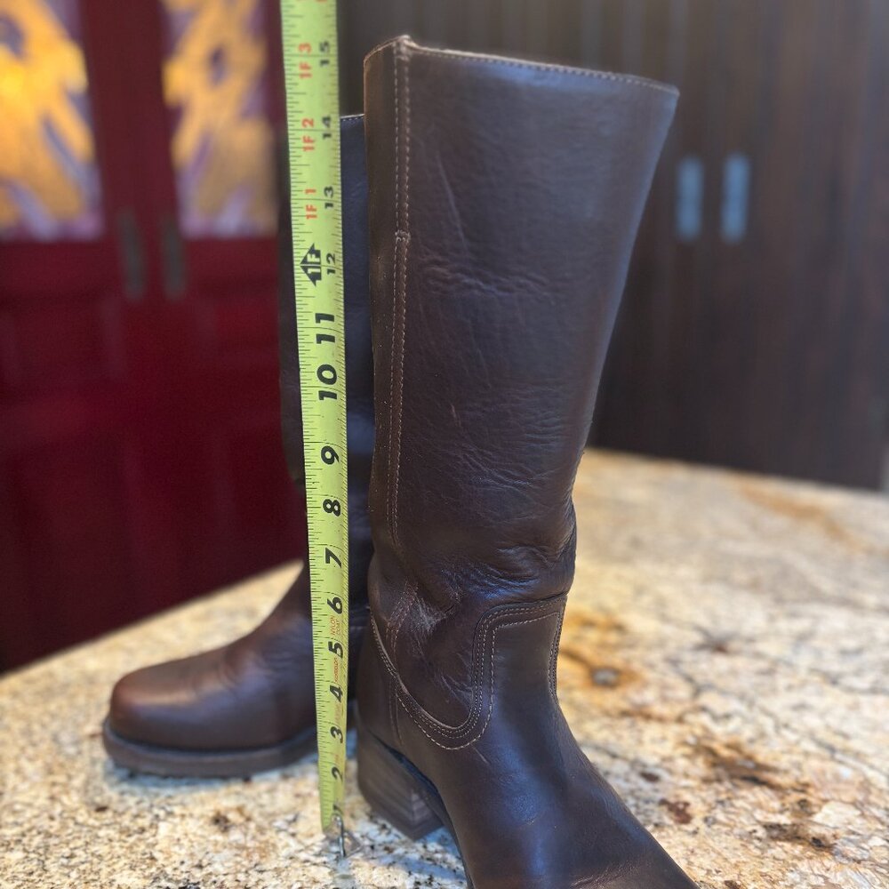 RARE VINTAGE Frye  Campus Boots 14L Style 77050-6 Women’s 9.5 M Dark Brown EUC - Picture 2 of 16